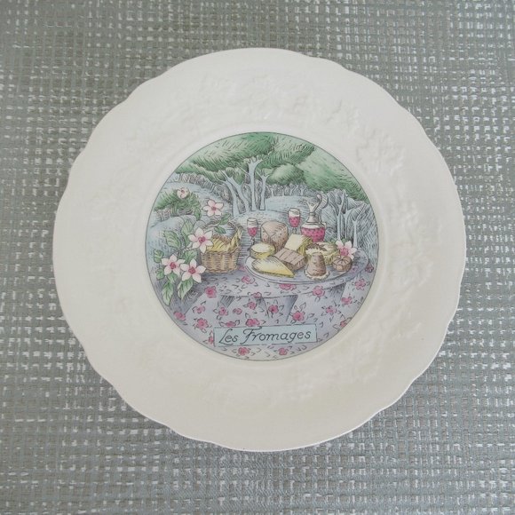 Gien France LES SAVEURS Salad Dessert Plates 8.5" Marie Pierre Boitard SET OF 4 - Picture 3 of 12